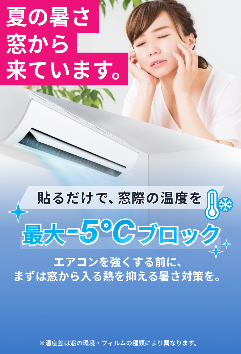 夏の暑さは窓から来ています。遮熱フィルムで窓際の温度を最大-5℃ブロック